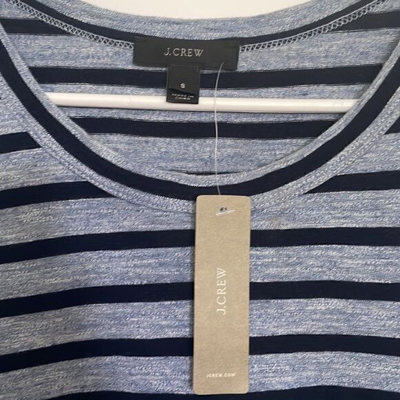 New J. Crew Blue Striped Mini Dress - Picture 2 of 5